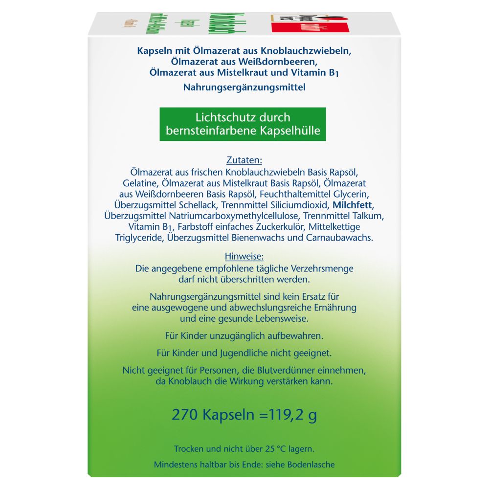 Doppelherz aktiv Knoblauch Kapseln mit Mistel + Weißdorn 270 St Kapseln