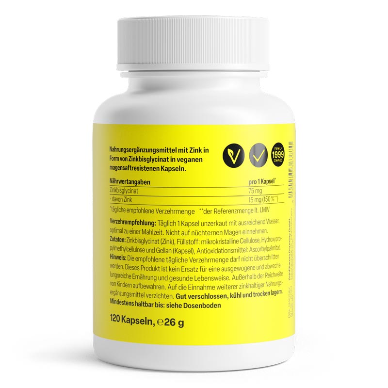 Zein PHARMA Zink Glycinat 15mg 120 St Kapseln magensaftresistent
