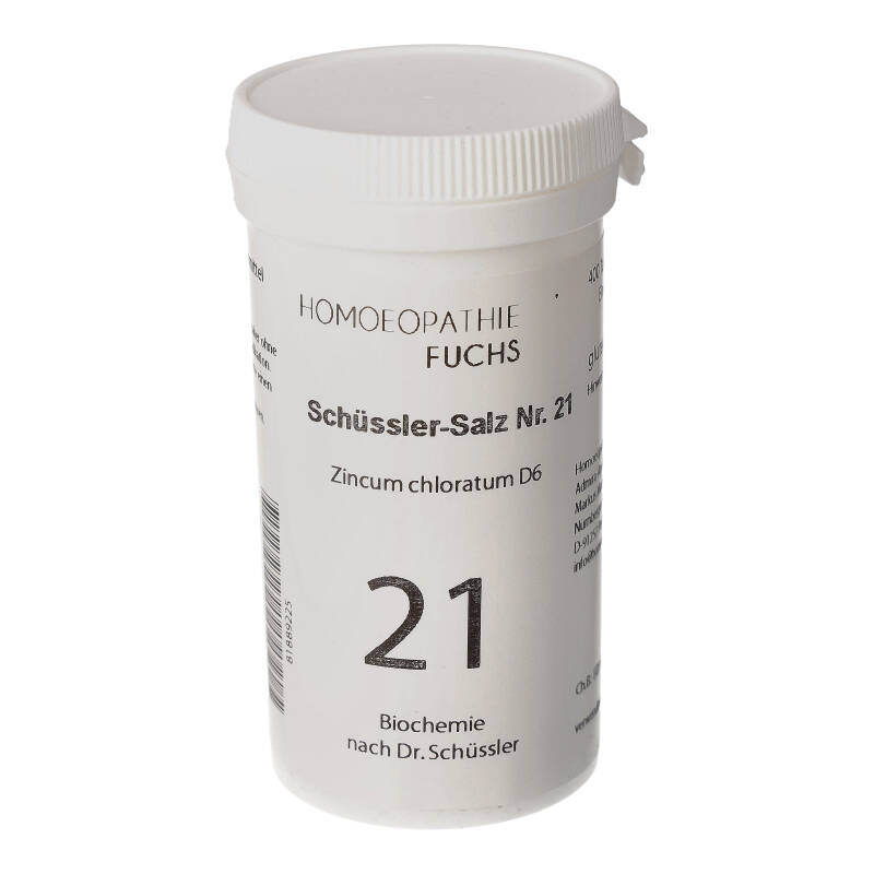 HOMOEOPATHIEFUCHS Schüssler-Salz Nummer 21 Zincum chloratum D6 Biochemie 400 St Tabletten