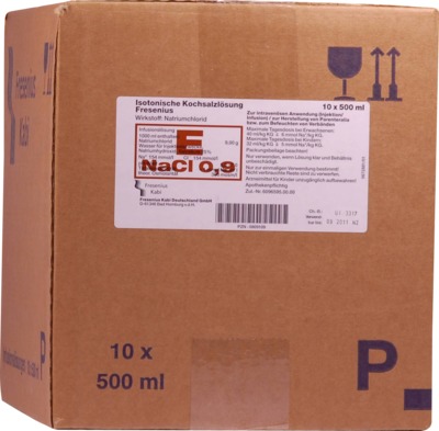 Kochsalzlösung 0,9% Plastikflaschen Fresenius 10X500 ml Infusionslösung