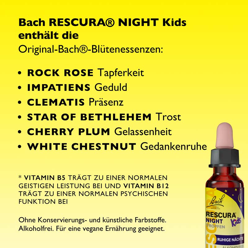 Bach RESCURA NIGHT TROPFEN Kids ALKOHOLFREI 10 ml Tropfen