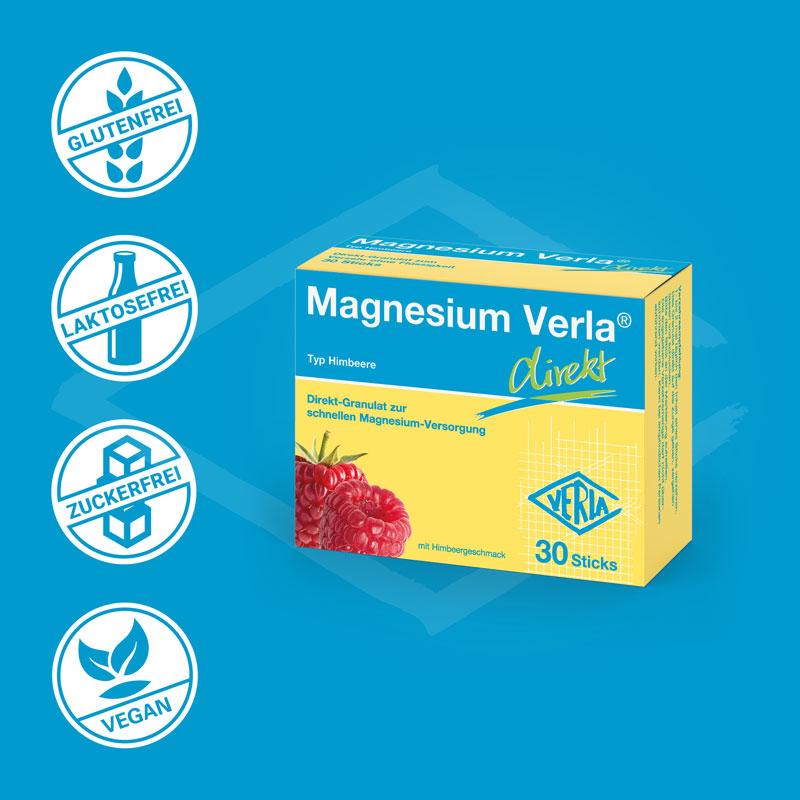 Magnesium Verla direkt Himbeergeschmack 30 St Granulat