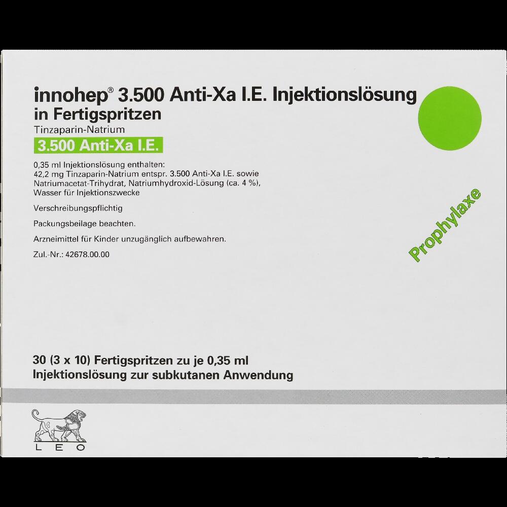 INNOHEP 3.500 Anti-Xa I.E. 0,35ml Fertigspritzen 30X0.35 ml Injektionslösung in einer Fertigspritze
