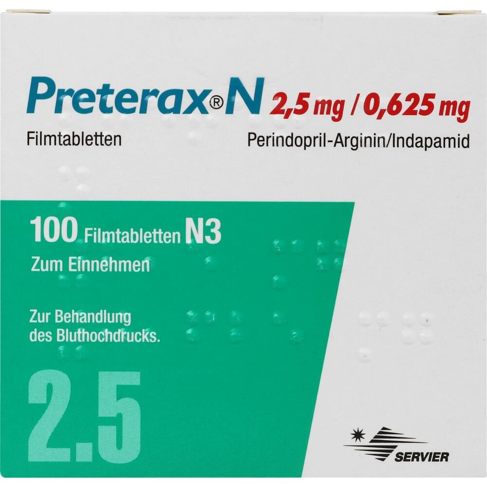 Preterax N 2,5mg/0,625mg 100 St Filmtabletten
