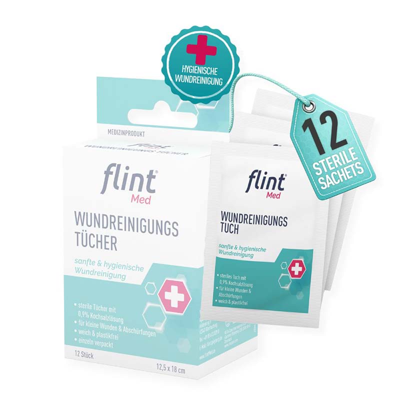 flint MED WUNDREINIGUNGSTÜCHER 12 St Tücher