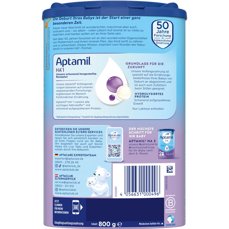Aptamil HA 1 ANFANGSNAHRUNG 800 g Pulver