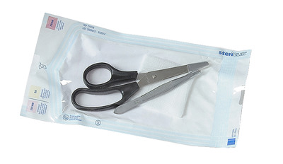 FADENZIEH SET steril mit Schere+Pinzette 1 St