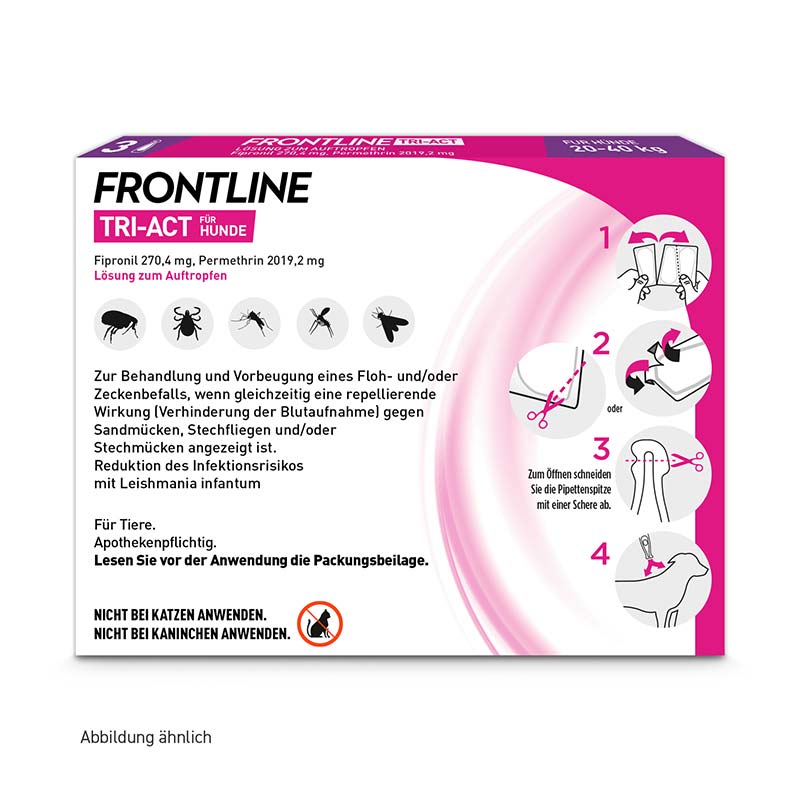 FRONTLINE TRI-ACT gegen Zecken, Flöhe & fliegende Insekten für Hunde L (20-40 kg)  3 St Lösung