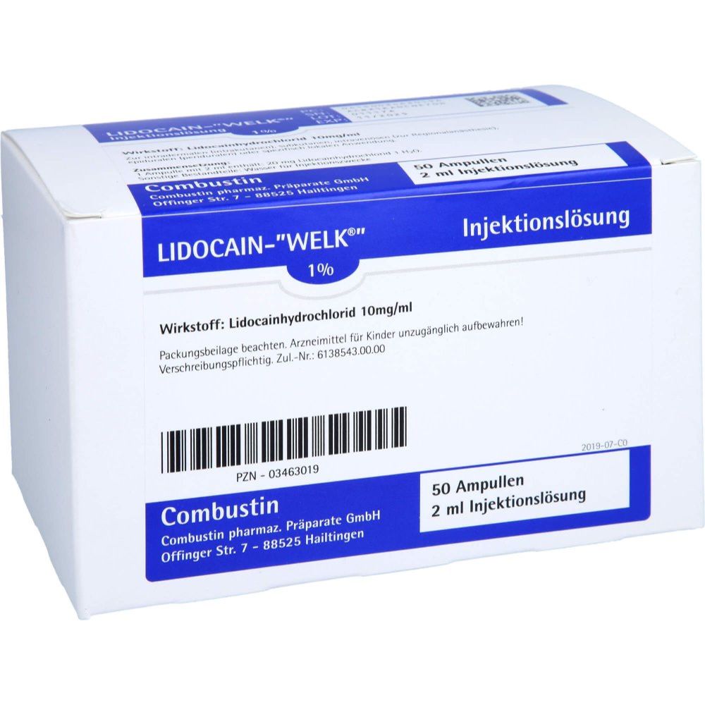 LIDOCAIN WELK 1% Ampullen 50X2 ml Injektionslösung