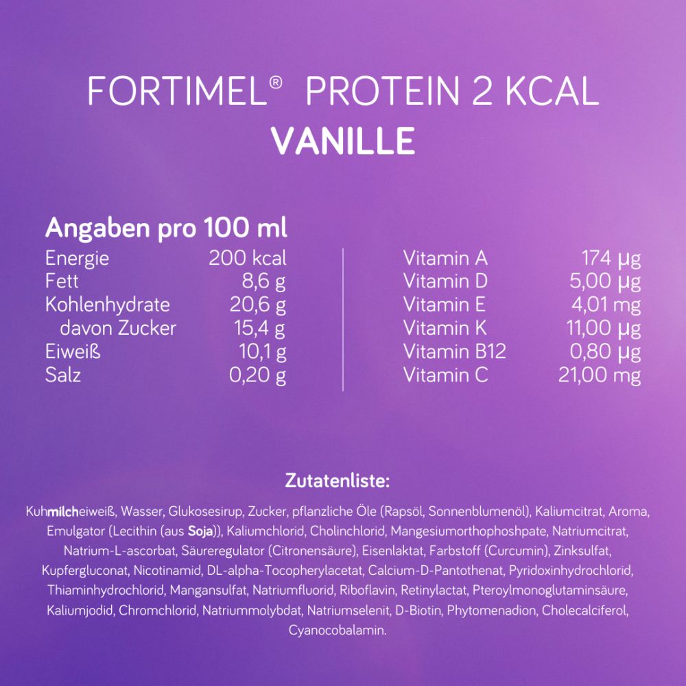 Fortimel Protein 2 kcal/ml Vanille-Geschmack 32X200 ml Flüssigkeit