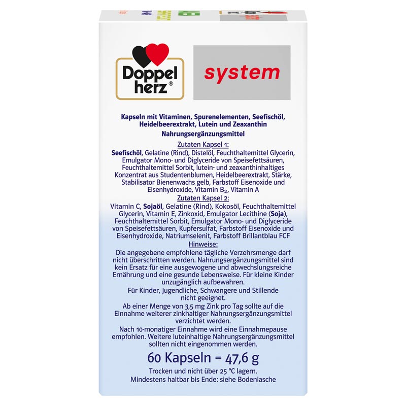 Doppelherz system AUGEN SEHKRAFT + SCHUTZ 60 St Kapseln