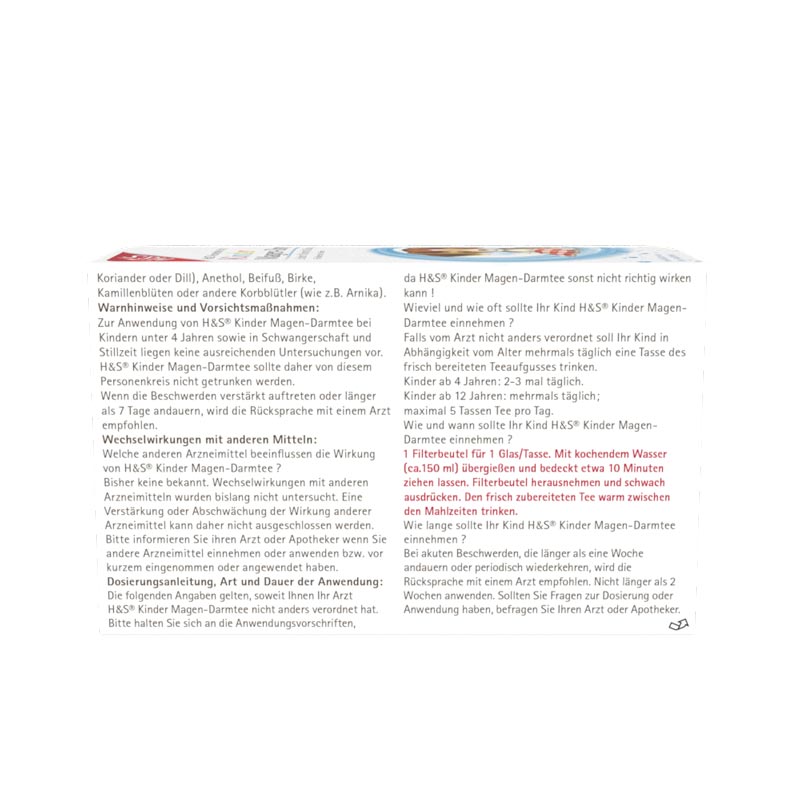 H&S Kinder Magen-Darmtee 20X1.5 g Filterbeutel