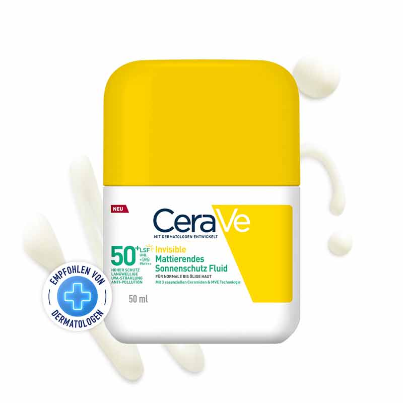 CeraVe Invisible Mattierendes Sonnenschutz Fluid 50 ml Flüssigkeit