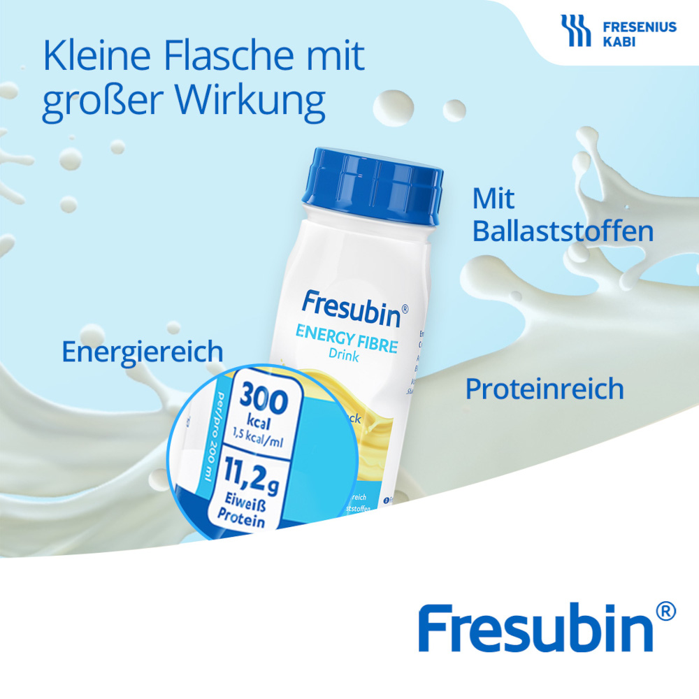 Fresubin Energy Fibre Trinknahrung Schokolade 4X200 ml Lösung