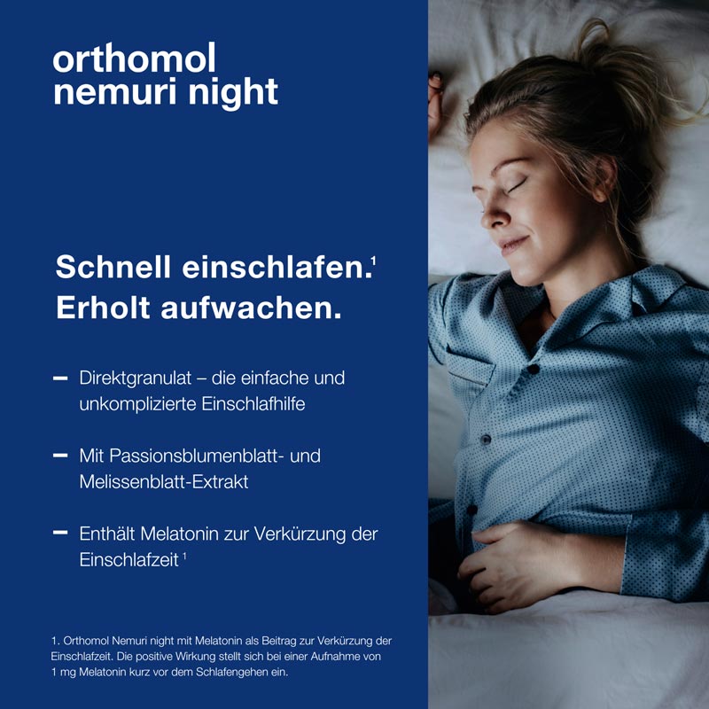 orthomol nemuri night - mit Melatonin und Hopfen-Extrakt - Direktgranulat