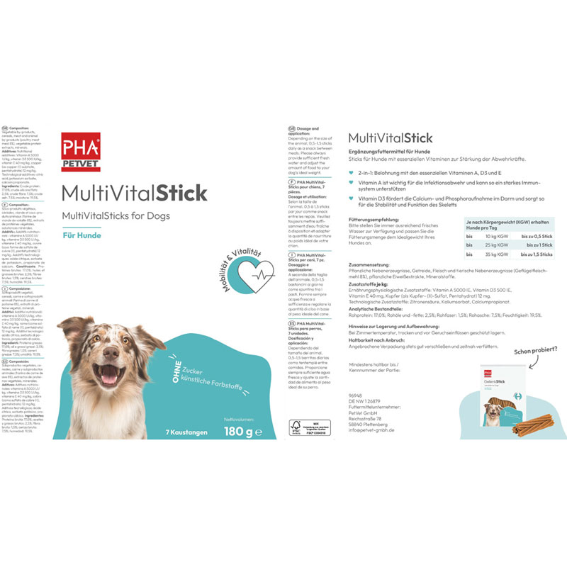 PHA MultiVitalStick für Hunde 7 St Kaudragees