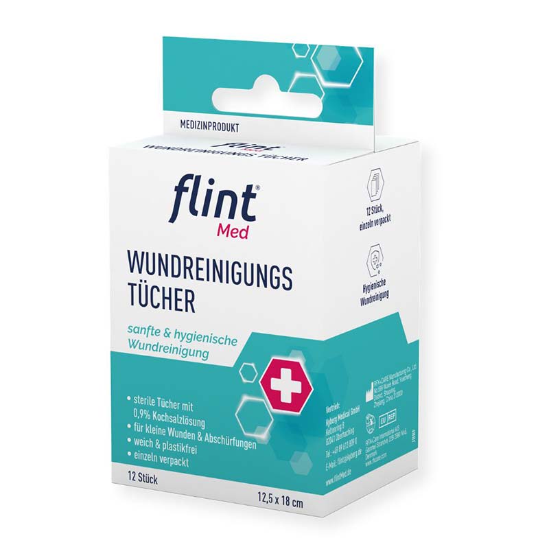 flint MED WUNDREINIGUNGSTÜCHER 12 St Tücher