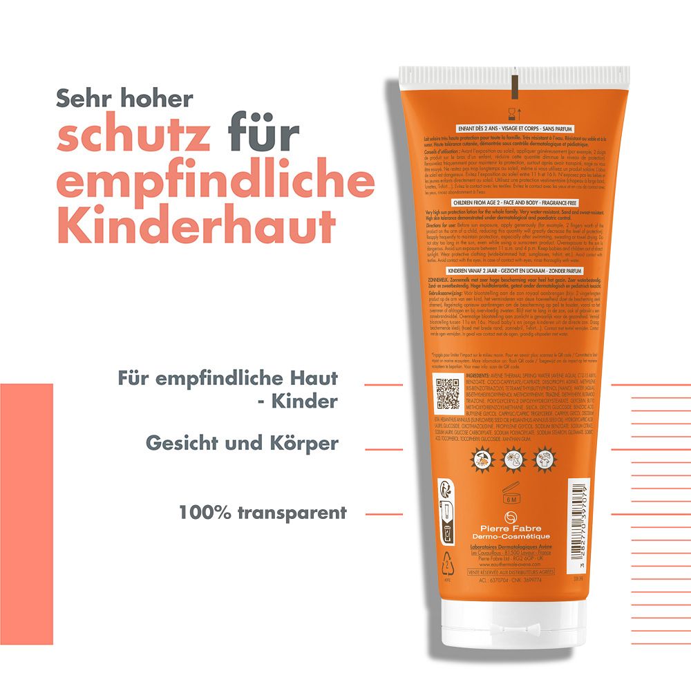 Avène Kinder-Sonnenmilch SPF 50+  250 ml Milch