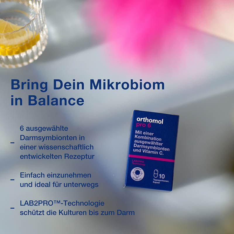 orthomol pro 6 - mit einer Kombination ausgewählter Darmsymbionten und Vitamin C - Kapseln