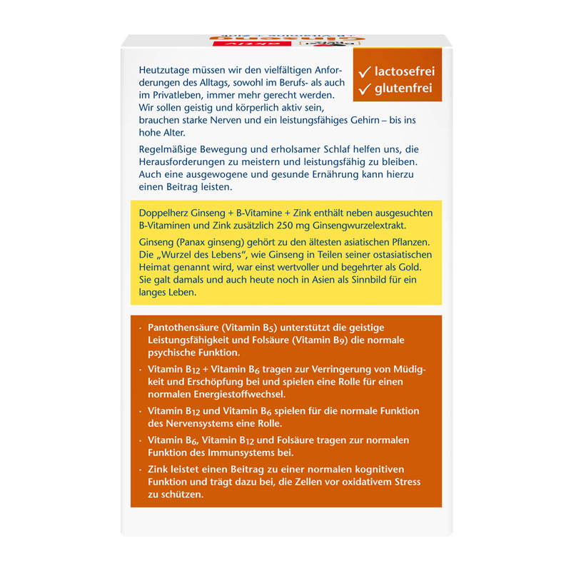 Doppelherz aktiv Ginseng 250 +B-Vitamine +Zink 30 St Kapseln