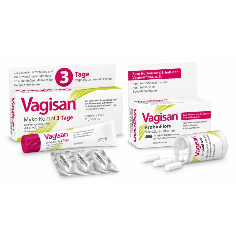 Vagisan Myko Kombi 3 Tage & Vagisan ProbioFlora Milchsäure-Bakterien  1 Sparset