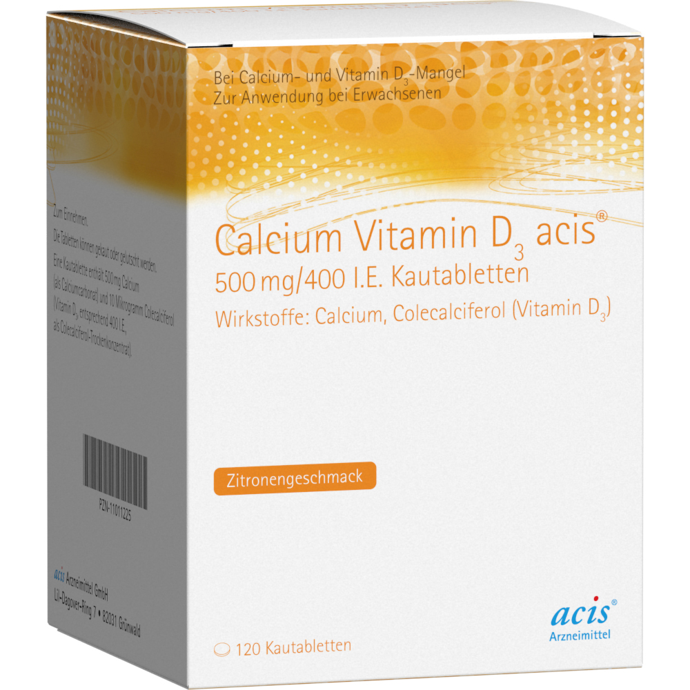 Calcium Vitamin D3 acis 500mg/400 I.E. 120 St Kautabletten