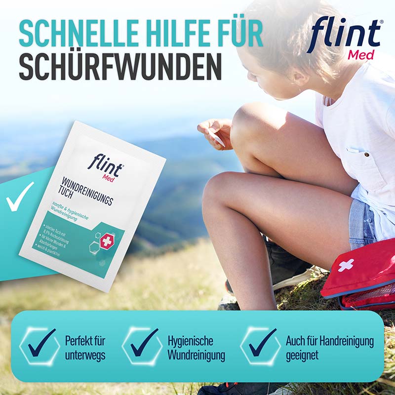 flint MED WUNDREINIGUNGSTÜCHER 12 St Tücher