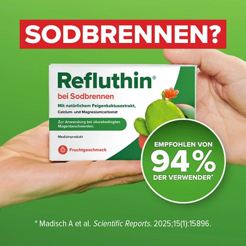 Refluthin bei Sodbrennen Minzgeschmack 16 St Kautabletten