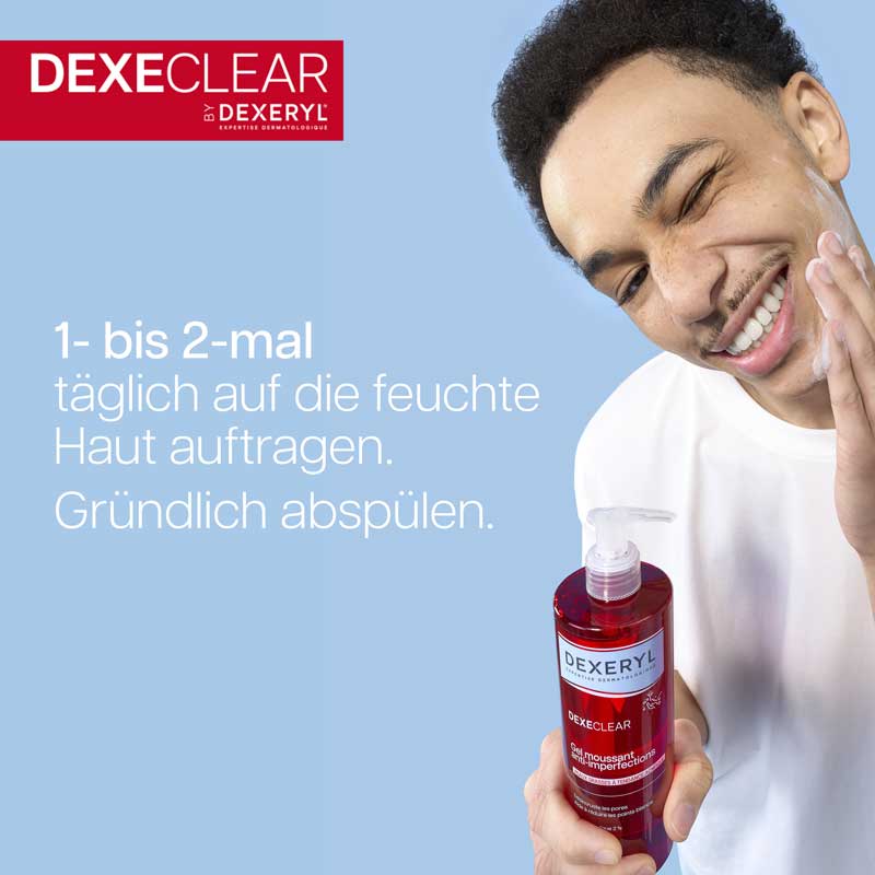 DEXECLEAR schäumendes Reinigungsgel bei unreiner Haut 400 ml Gel