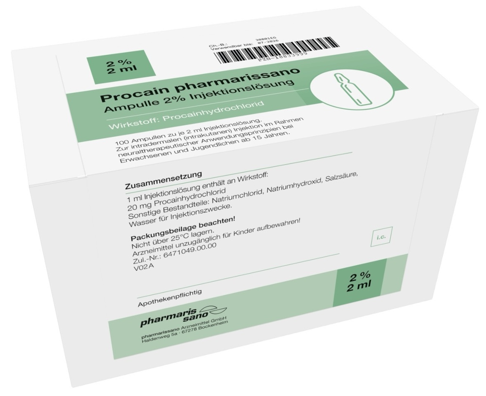 Procain pharmarissano Ampulle 2% Injektionslös. 100X2 ml Injektionslösung