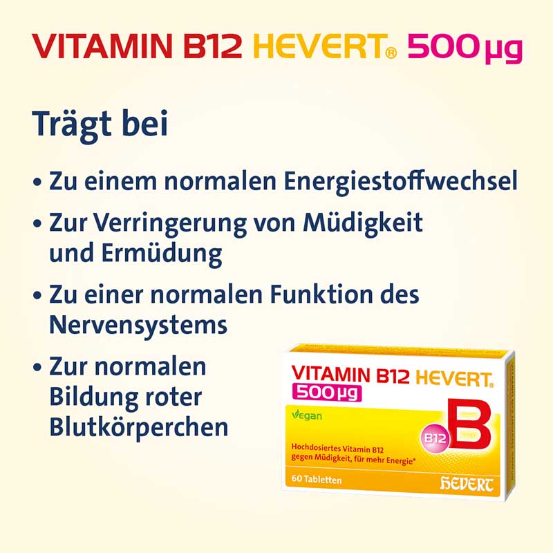 VITAMIN B12 HEVERT 500 Mikrogramm 120 St Tabletten