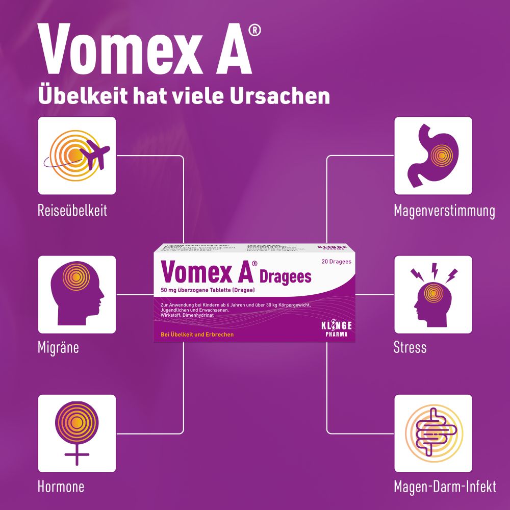 Vomex A Dragees - Bei Übelkeit und Erbrechen 20 St Überzogene Tabletten