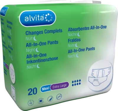 ALVITA All-in-One Inkontinenzhose maxi xl Nacht 20 St