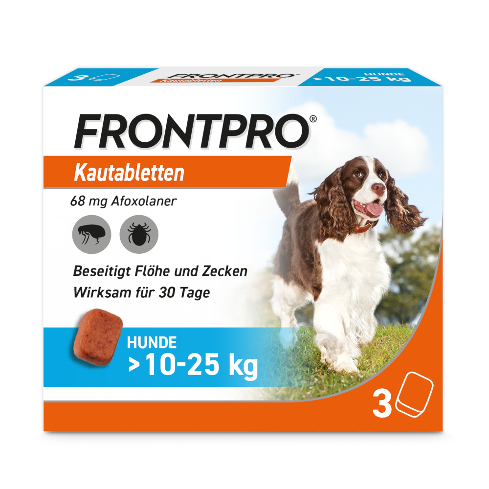 2x Frontpro Hunde 10-25 kg + Zeckenzange Set 1 St Sparset