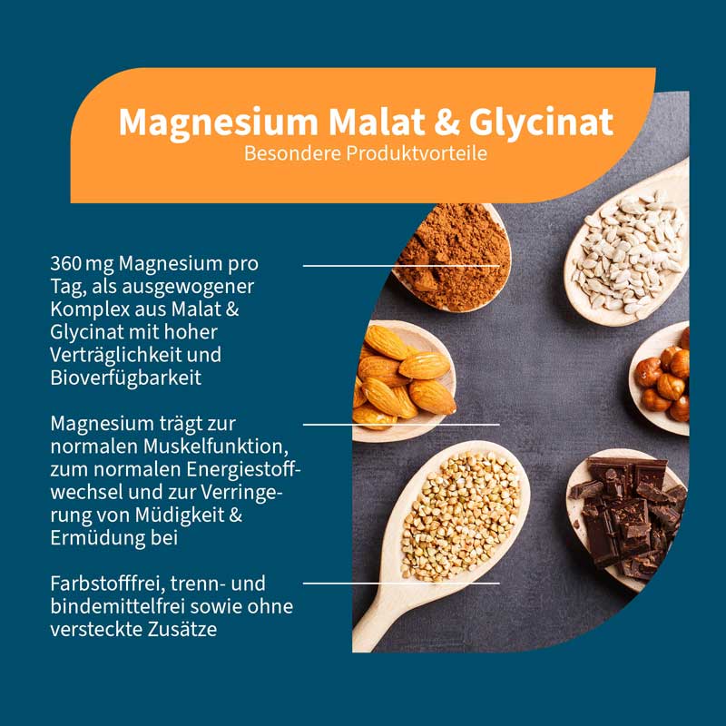 NatuGena Magnesium Malat & Glycinat 90 St Kapseln