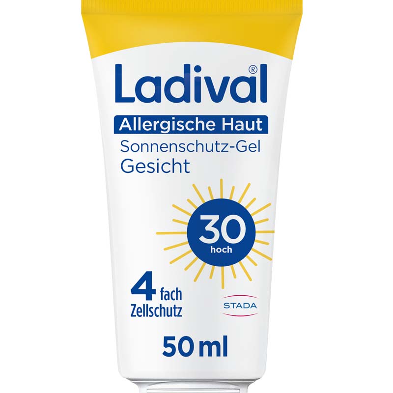 Ladival Allergische Haut Sonnenschutz-Gel LSF 30: Sonnencreme für das Gesicht bei Sonnenallergie und Mallorca-Akne, mit 4-fach Zellschutz & Photolyase, 50ml