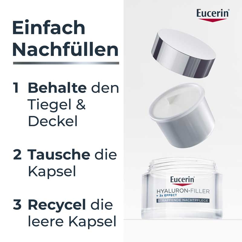 Eucerin HYALURON FILLER + 3 x Effect Nacht Nachfüllkapsel 50 ml Creme