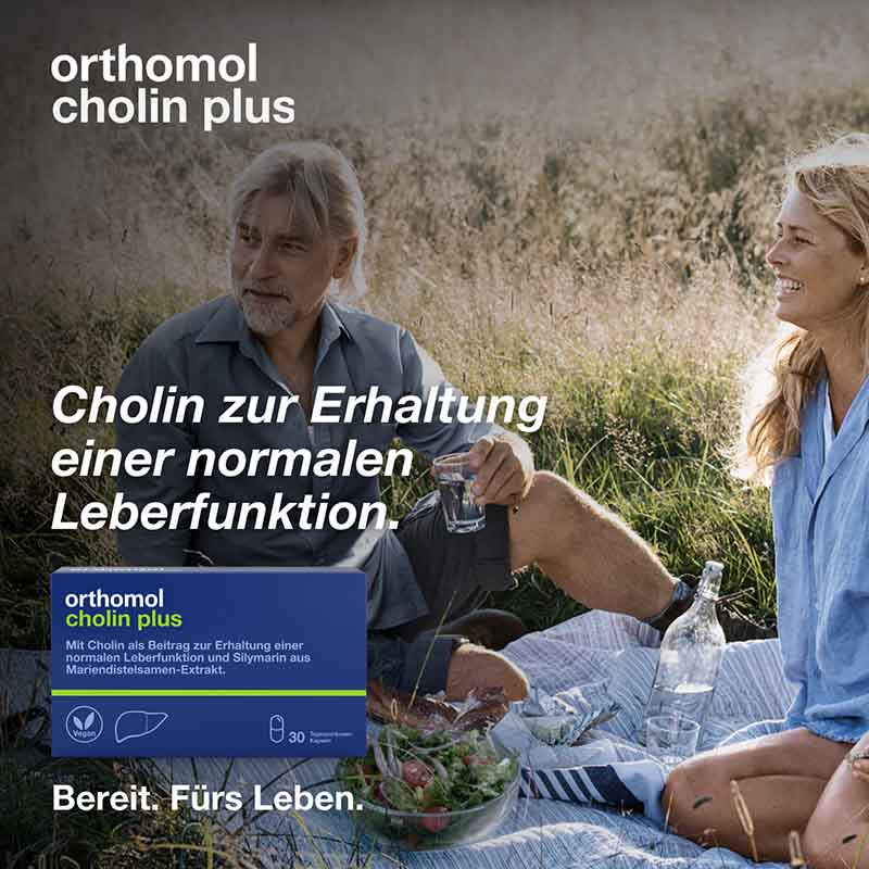 orthomol cholin plus - mit Silymarin aus Mariendistel-Extrakt - 60 Kapseln