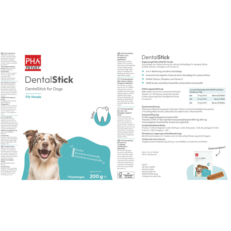 PHA DentalStick für Hunde 7 St Kaudragees