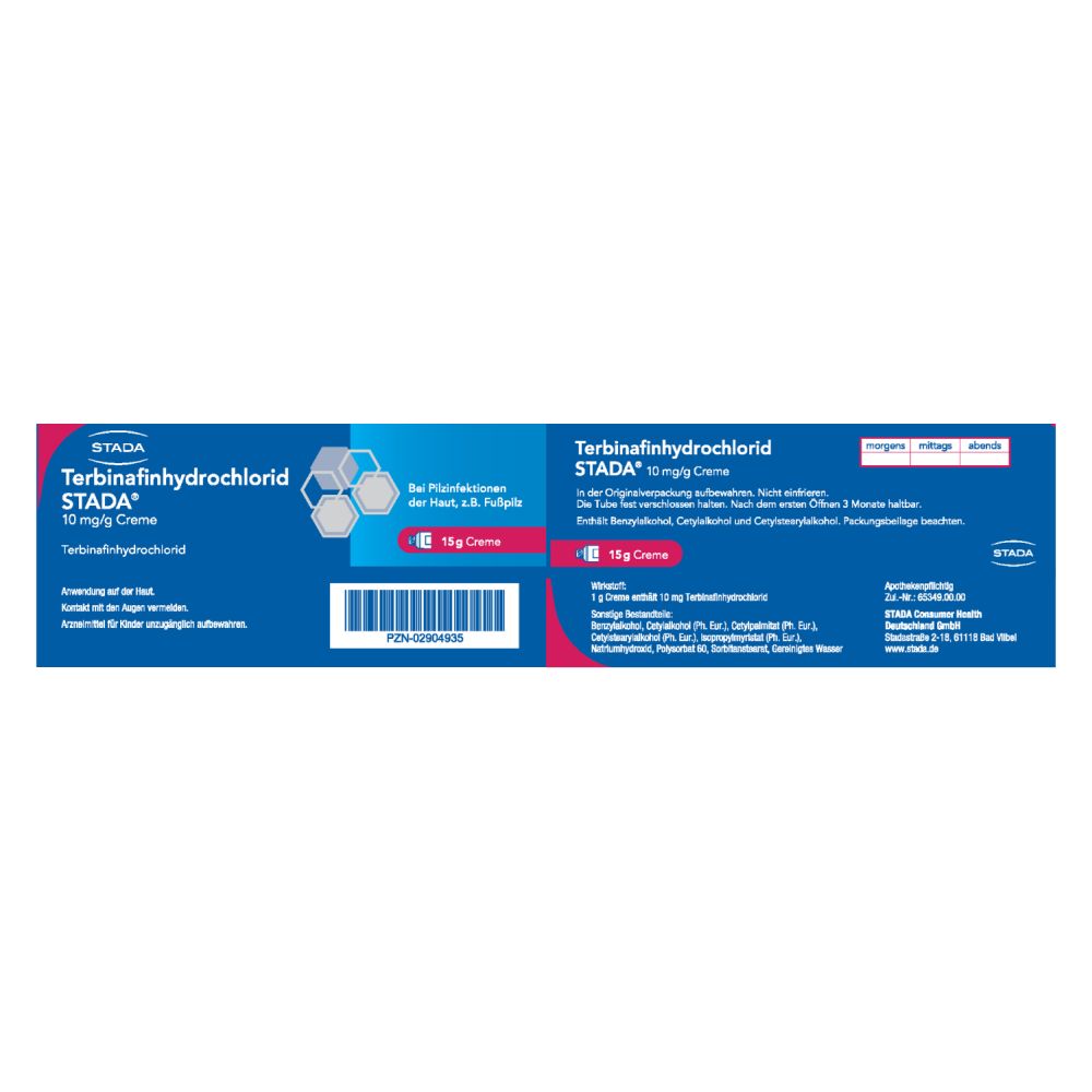 Terbinafinhydrochlorid STADA 10mg/g 15 g Creme