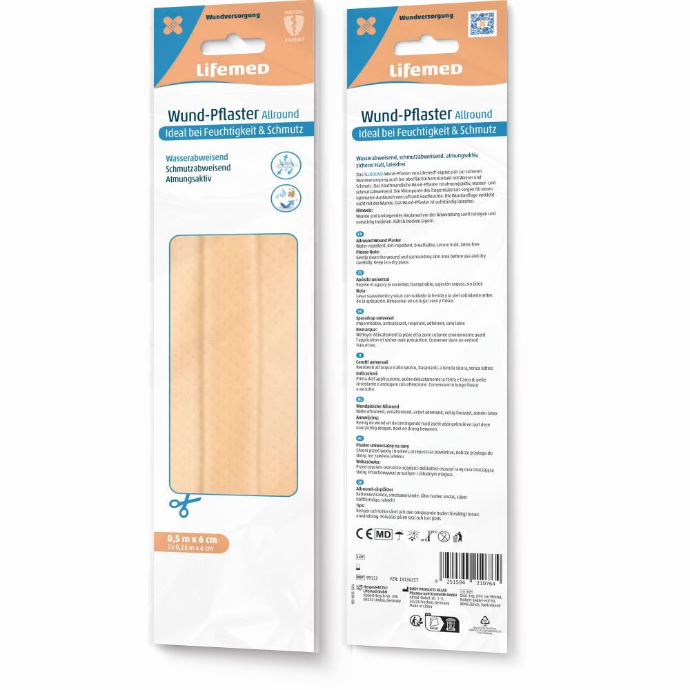 Lifmed Wund-Pflaster Allround 2X25 cm Pflaster