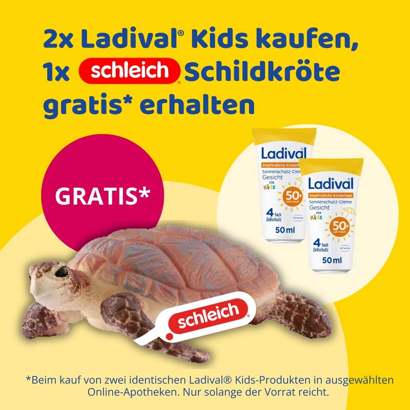 Ladival Empfindliche Kinderhaut Sonnenschutz-Creme Gesicht & Körper LSF 50+: Sonnencreme für Kinder und Babys ab 6 Monaten, pflegend, wasserfest, mit 4-fach Zellschutz, 50ml