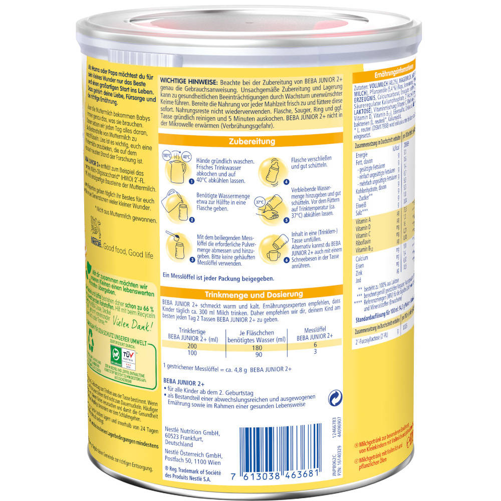 Nestle BEBA JUNIOR 2 800 g Pulver