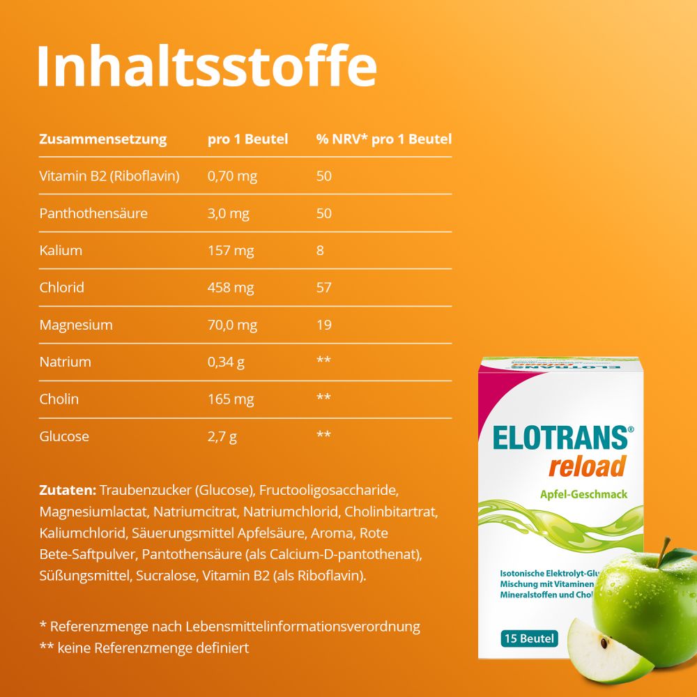 ELOTRANS reload Apfel 15X7.45 g Pulver