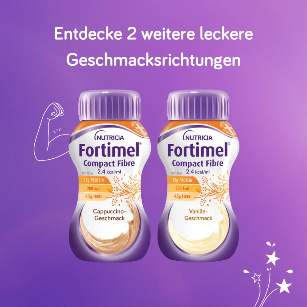 Fortimel Compact Fibre 2.4 Trinknahrung Erdbeere 8X4X125 ml Flüssigkeit