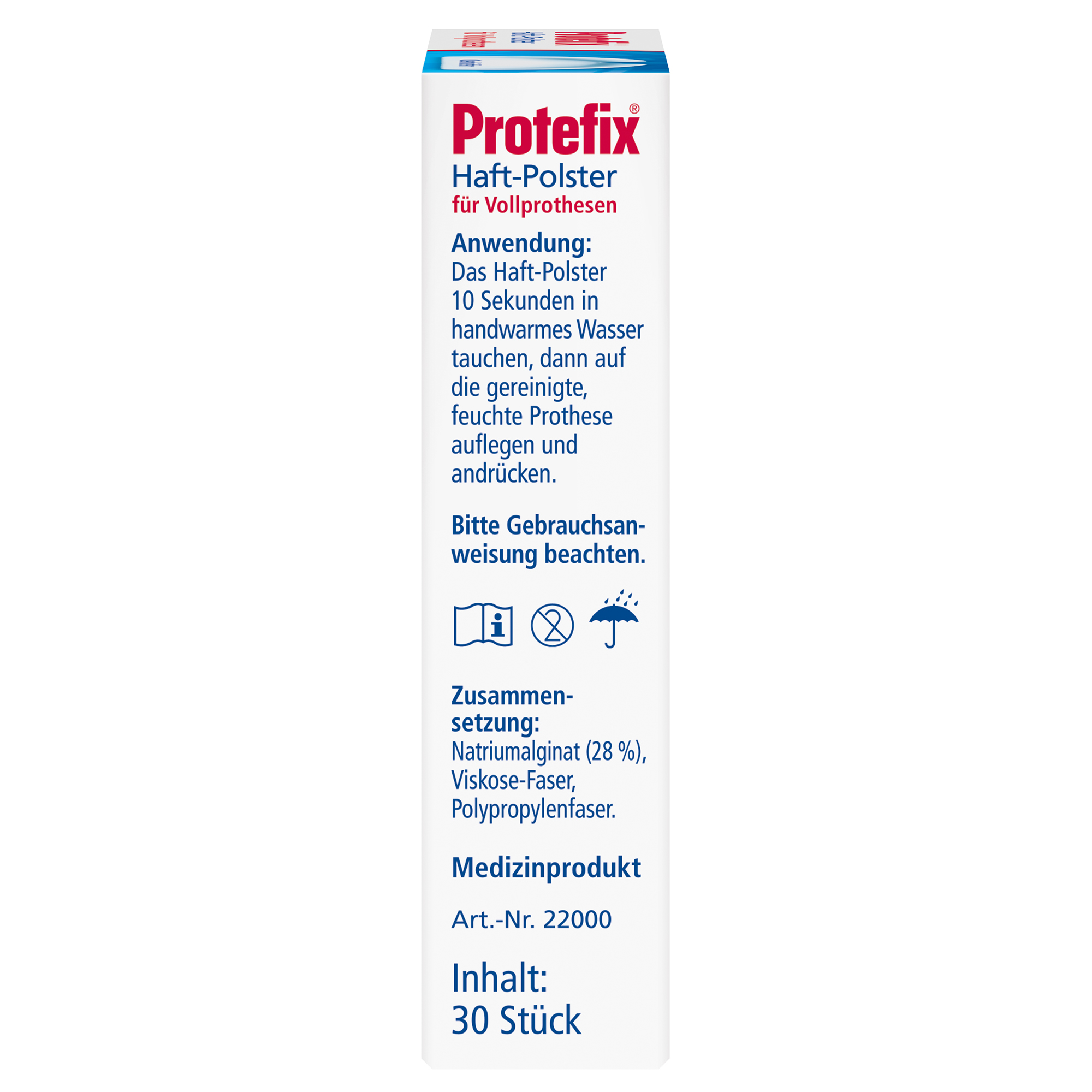 PROTEFIX Haftpolster für Oberkiefer 30 St Folie