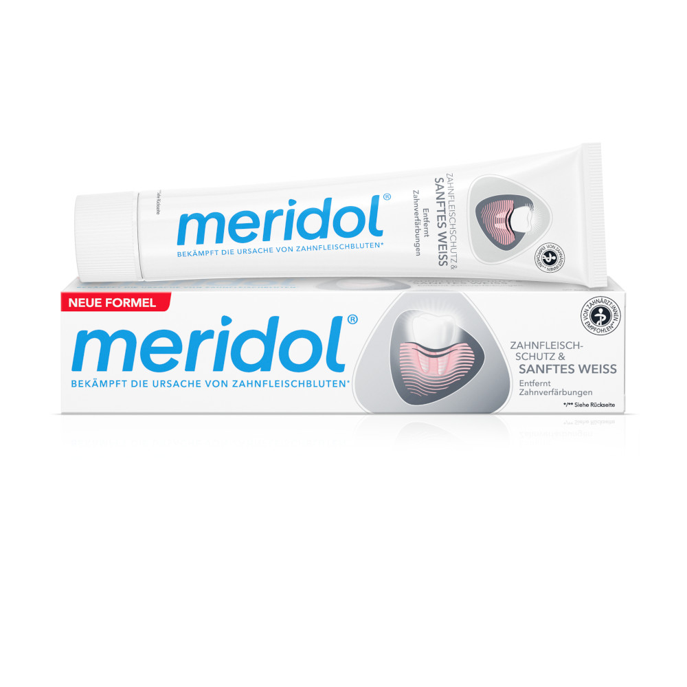merdiol ZAHNFLEISCHSCHUTZ & SANFTES WEISS Zahnpasta 75 ml Zahnpasta