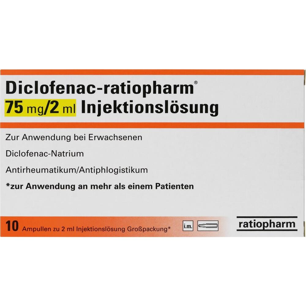 DICLOFENAC ratiopharm 75 mg/2 ml Inj.-Lsg.Ampullen 10 St Injektionslösung
