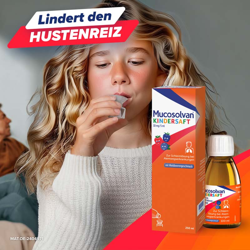 MUCOSOLVAN Kindersaft - Schleimlöser bei Husten 250 ml Lösung zum Einnehmen
