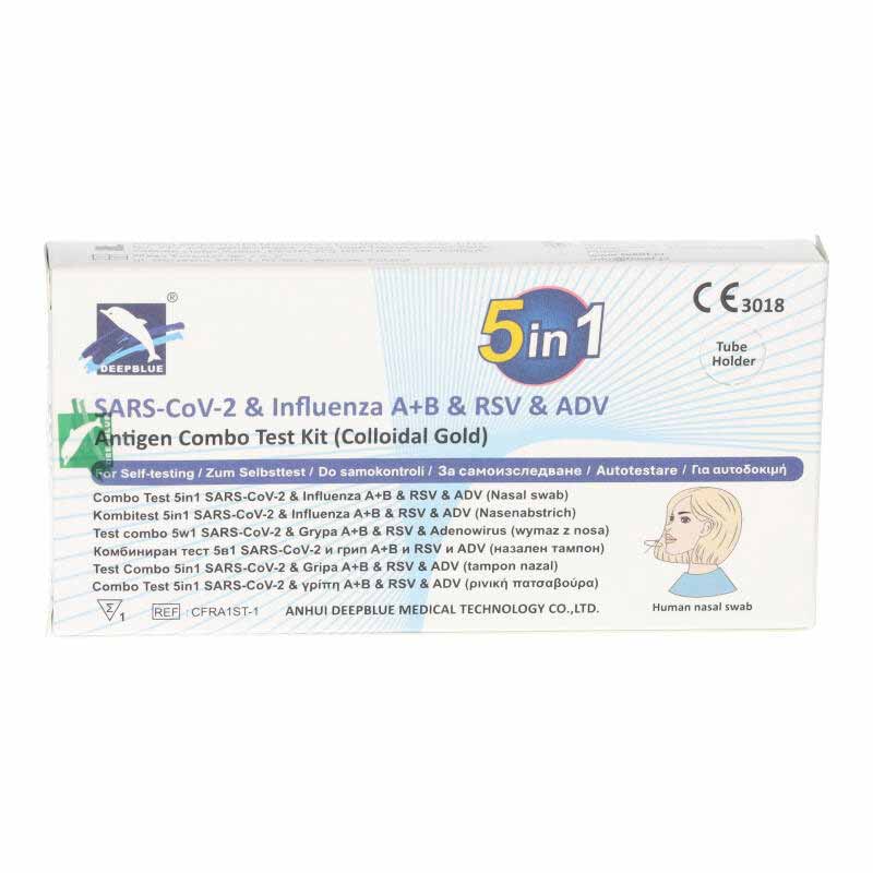 SARS-CoV-2 & Influenza A+B & RSV & ADV Antigen Combo Test Kit 1 St Test